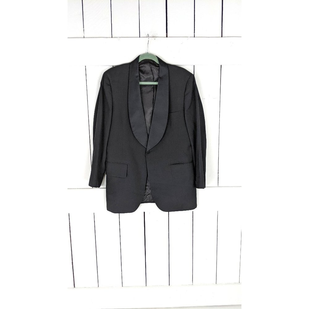 Vintage Jack English union made black tuxedo groom groomsman jacket